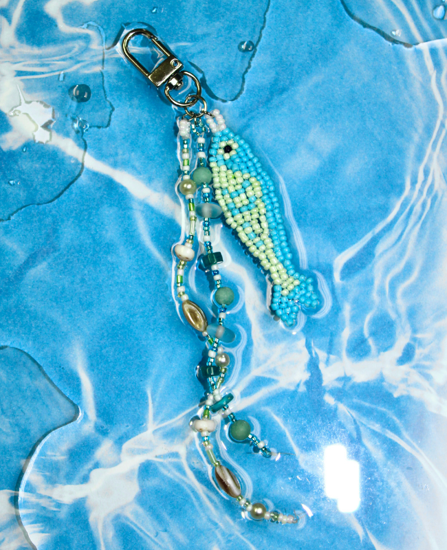 beaded fish bag charms
